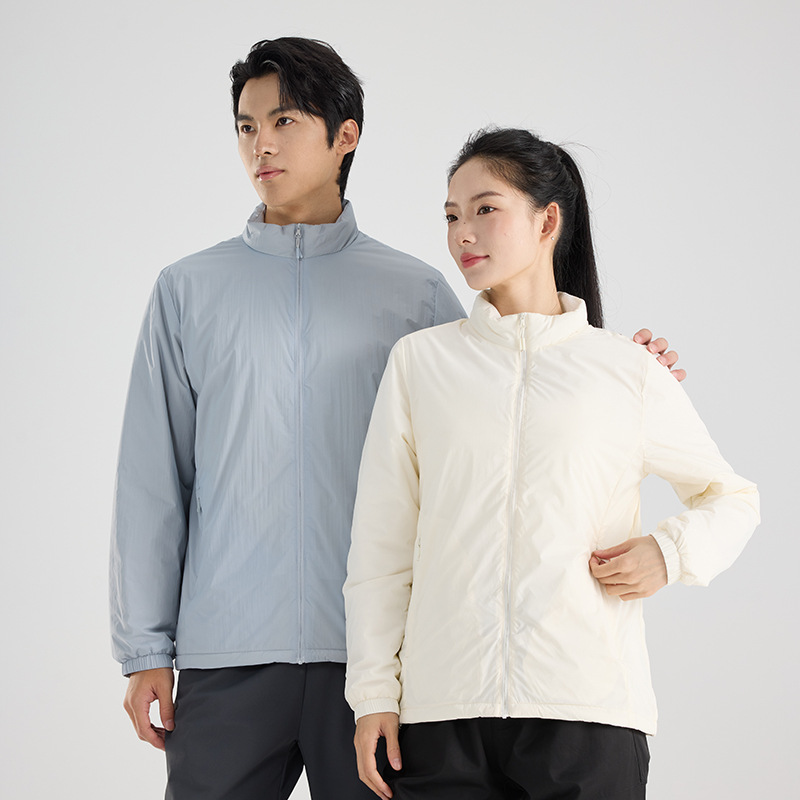 Lightweight stand-up collar PI cotton jacket for couples, suitable for outdoor travel and commuting, windproof, warm, loose-fitting, slimming and not bulky