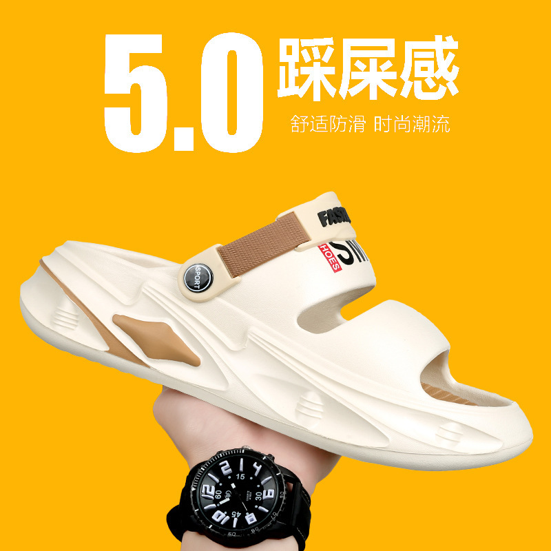 Sandalinas de playa para hombres de verano pareja de suela suave antideslizante para conducir dos usos deportivos pisar mierda sensación sandalinas casuales