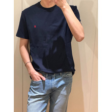 RL拉夫小马标纯色男刺绣T恤圆领女短袖夏季美式纯棉情侣上衣