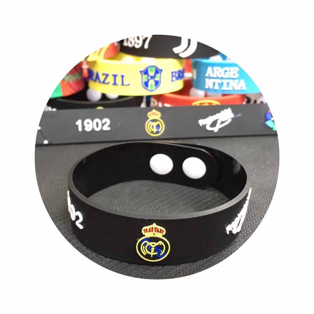 Pulseras de PVC con el Emblema de la Copa Mundial de Francia, España, Portugal, Bélgica y Países Bajos, Pulseras de Goma Suave para Aficionados