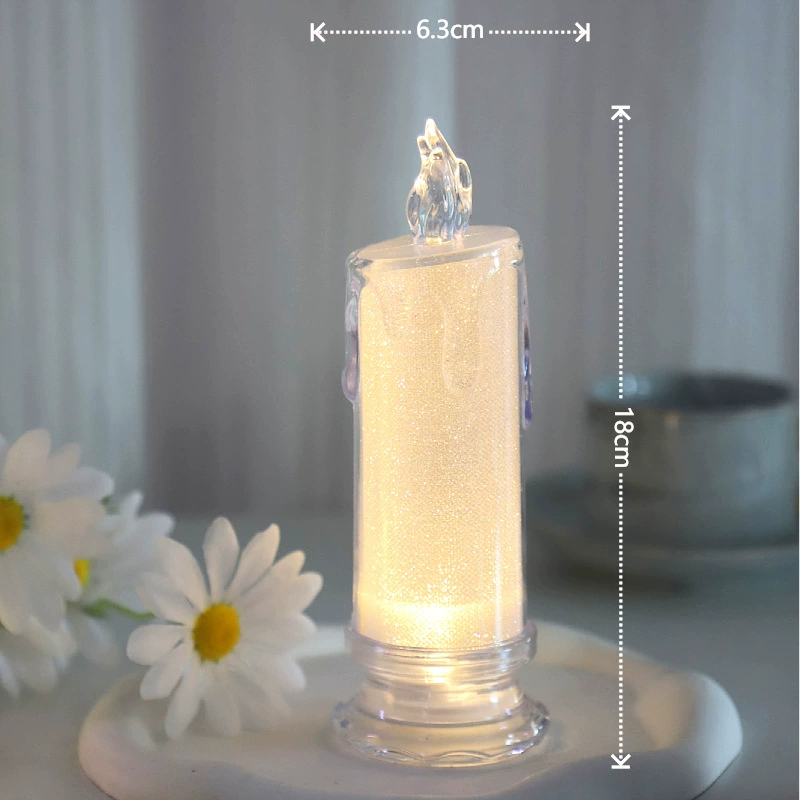 Прозрачная свеча, рождественские атмосферные LED-электронные украшения, ночник