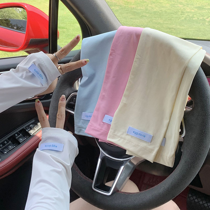 Protector solar manguito de hielo, color sólido, suelto y transpirable, conducción de verano, protección UV al aire libre, manga de protección solar de seda de hielo, hombre