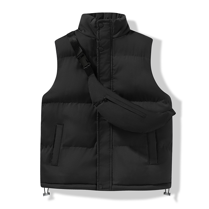 Transfronterizo otoño y invierno chaleco de hombre chaleco de color sólido marca de moda coreana engrosado caliente hombre gran camisa de hombro de pareja