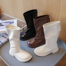 女童靴子长靴2025新款春秋季单靴儿童高筒靴小女孩公主皮靴长筒靴