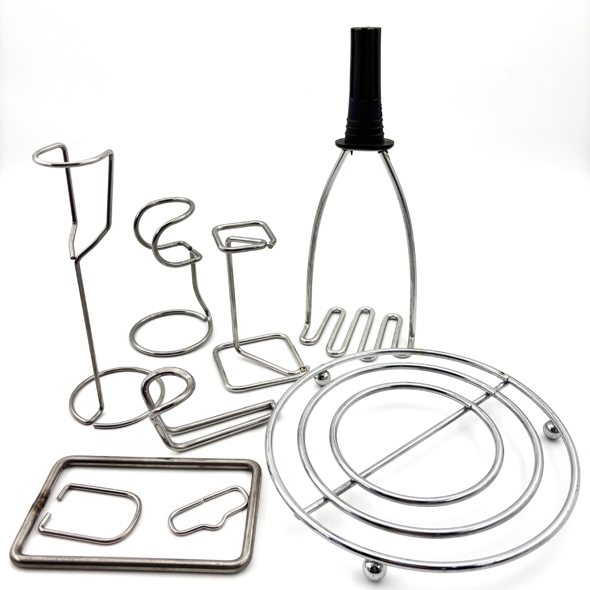 厨具置物架奶泡机支架咖啡杯收纳架薯仔压器具异型弹簧不锈钢手柄