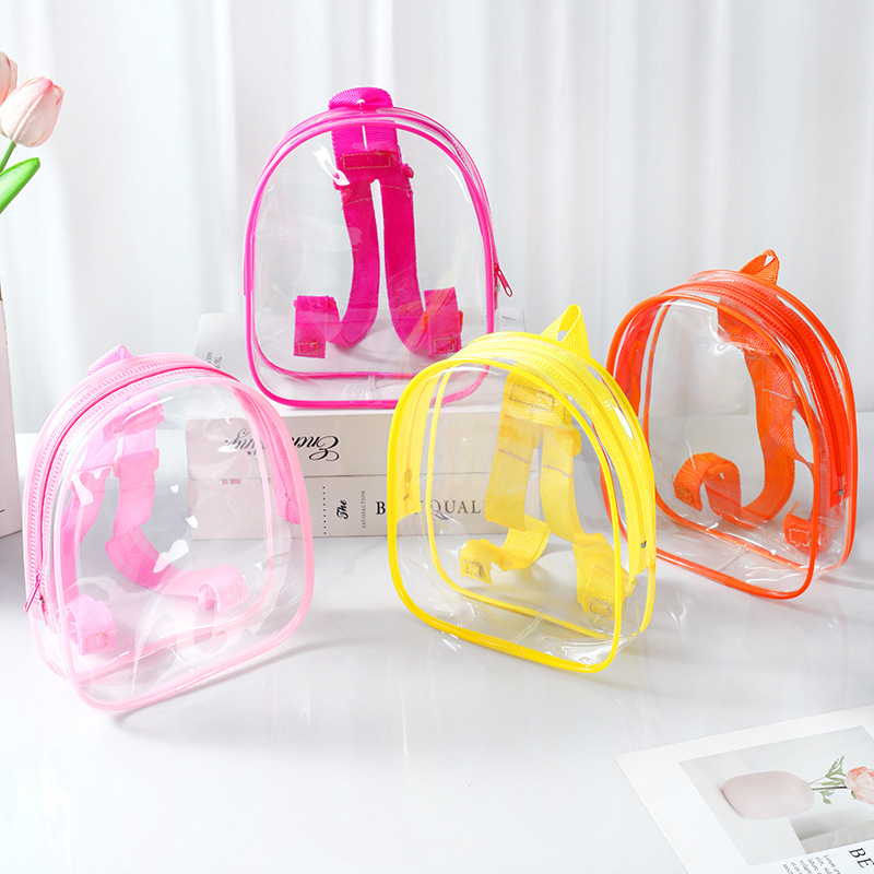 Transparent Backpack Pvc Kidsren's Large Capacity Custom Logo Suction Jelly Export New Backpack Waterproof School Bag