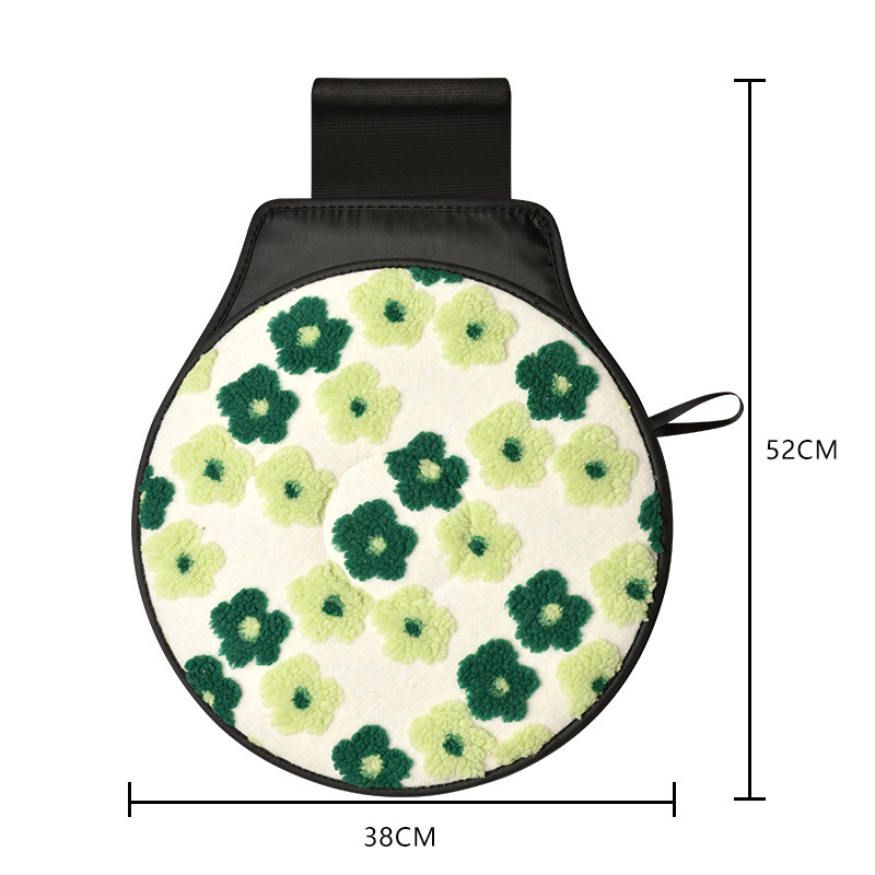 2025 New Floral Lamb Wool Wholesale Car Seat Cushion Cross-Border Cartoon Interior Accessories Winter Single Seat Cushion