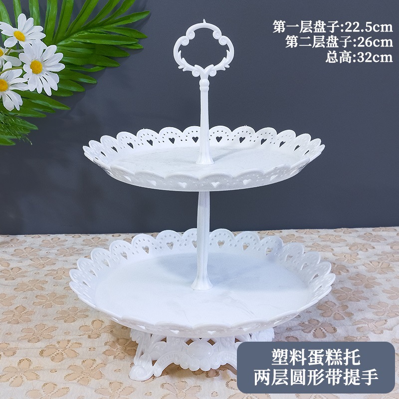 Decoración de postres de cumpleaños estante de exhibición de boda europea estante de frutas estante de pastel de plástico bandeja de bocadillos