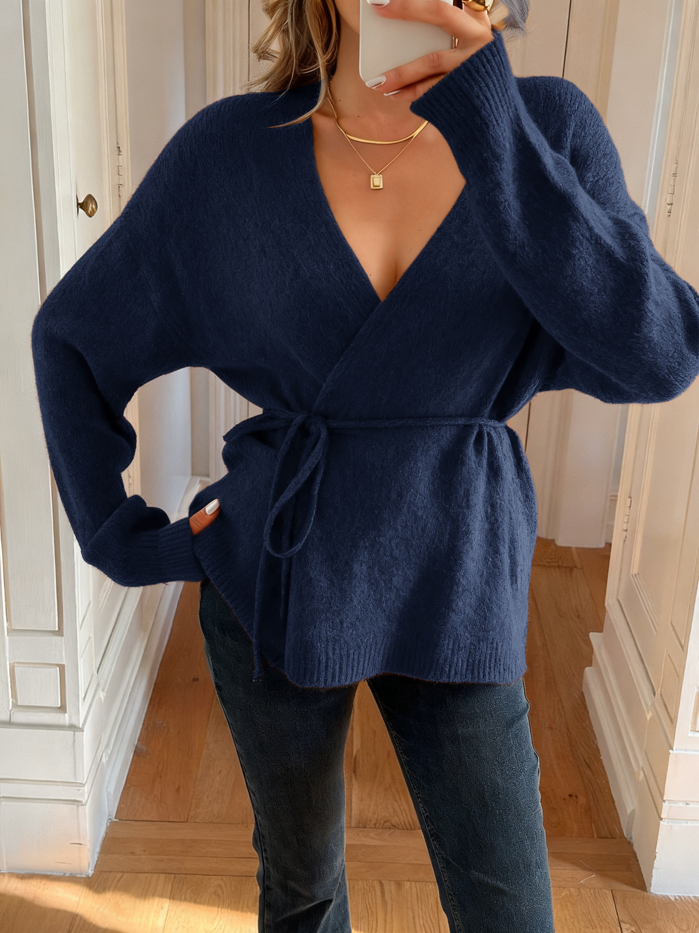 Women's Elegant Solid Color Long Sleeved Jacket Autumn Winter Outerwear Independent Website_ecoleips.com