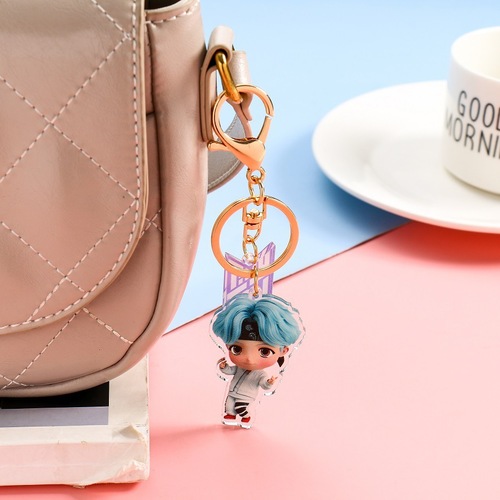 Temu hot selling BTS new TinyTAN cartoon acrylic keychain pendant peripheral same style