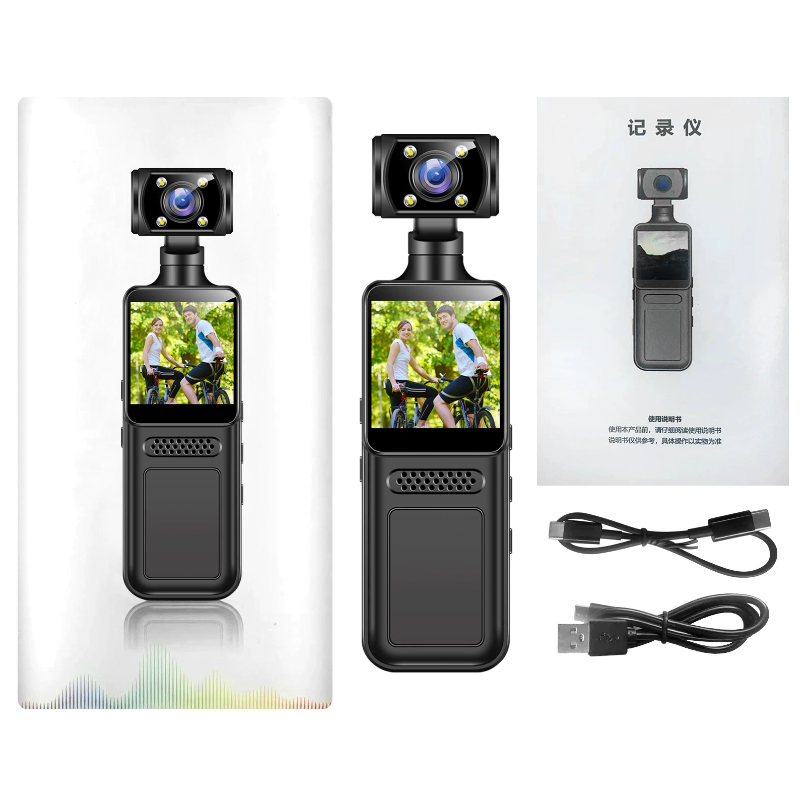 Карманная камера, маленький портативный ручной объектив, 4G, 180 градусов