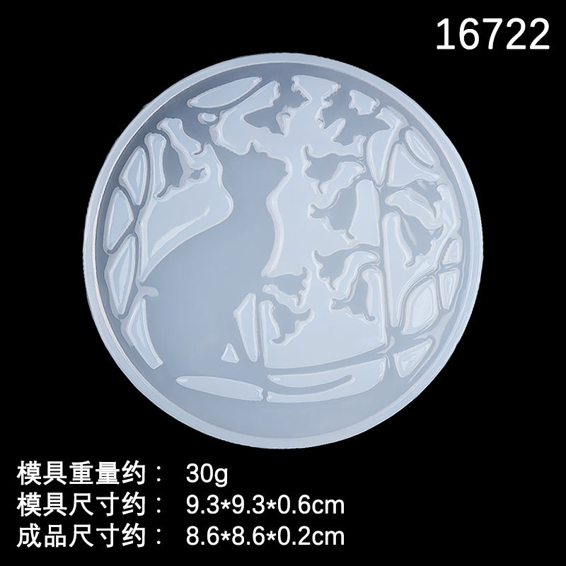 Colgante redondo hueco collar decorativo suéter cadena colgante accesorios espejo epoxi molde Mesa Decoración Accesorios molde