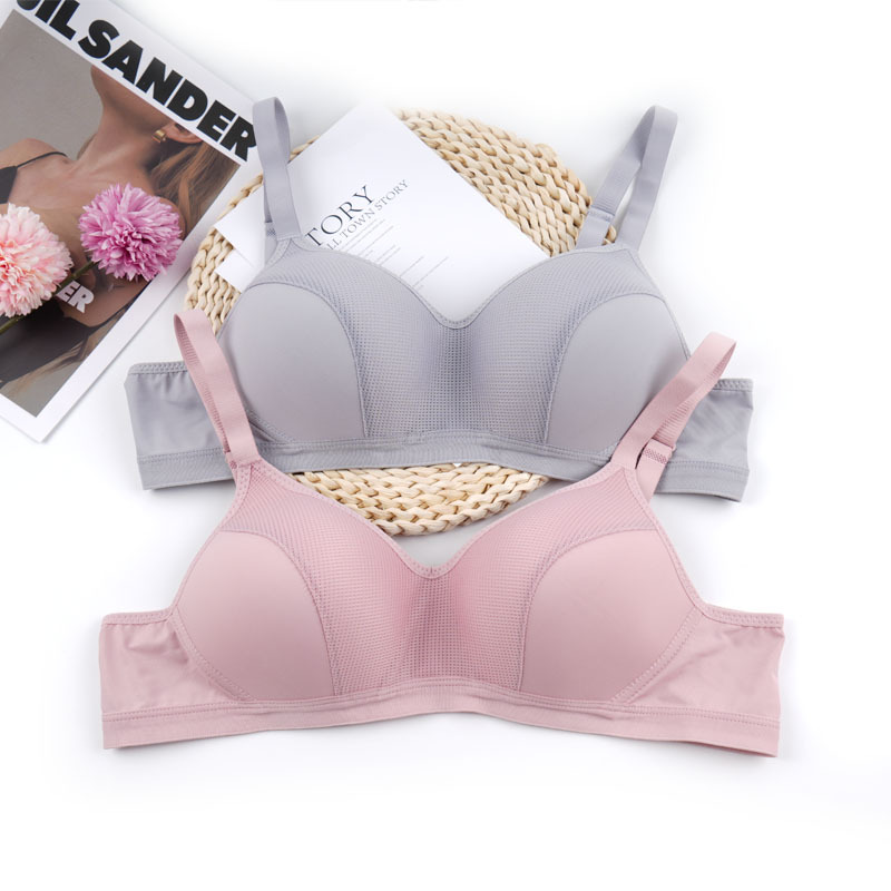 Nuevo aire fresco sin anillo de acero ropa interior cerrada lateral cero esclavitud ultra delgada sujetador cómodo de tamaño grande sujetador de una pieza