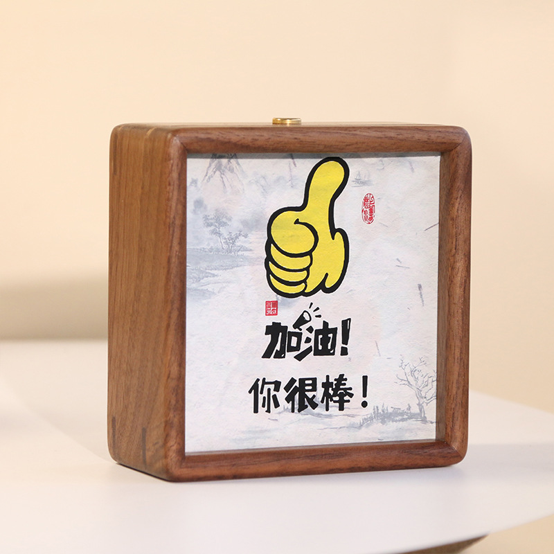 中国黒クルミ無垢材フレームライト絵画クリエイティブナイトライトフォトフレーム雰囲気ライト誕生日 diy ギフト装飾品