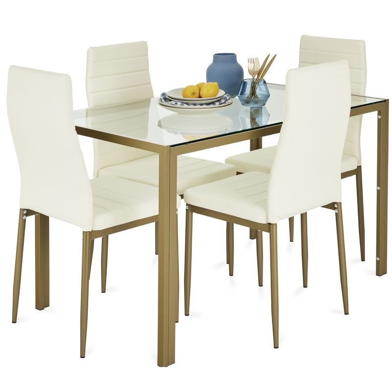 Mesa de comedor de vidrio temperado personalizado transparente nórdica simple rectangular mesa de comedor para cuatro personas mesa de comedor image 6