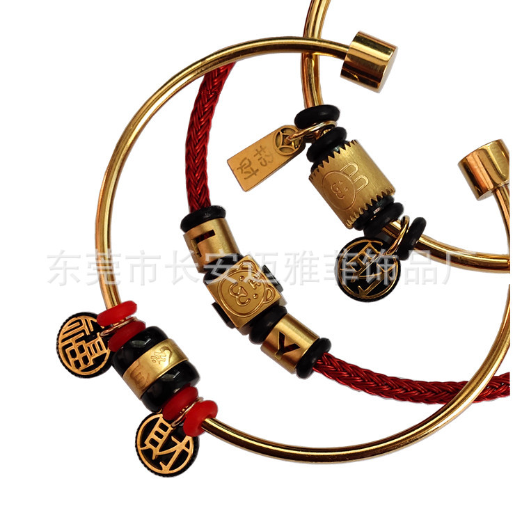 不锈钢皮绳项链手镯 米兰绳饰品配件 手链配件 钛钢扣 磁铁扣配件