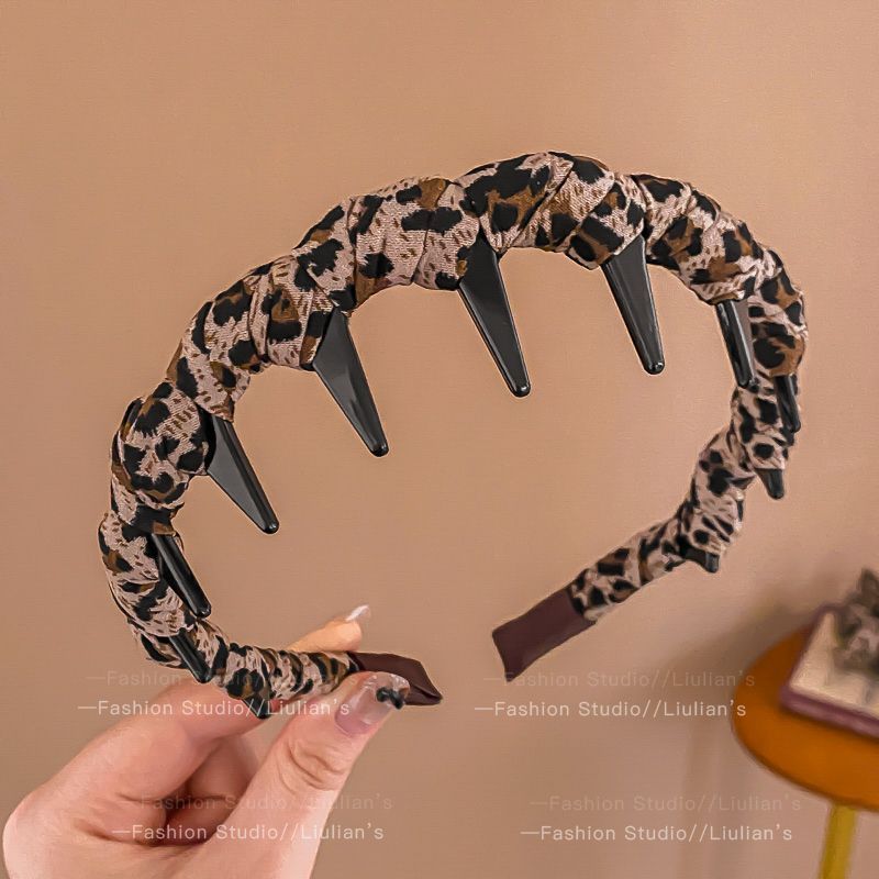 Vintage Leopardenmuster Damen 2025 Neues hohes Totenkopf-Haarband für den Alltag, zum Bügeln, Gesichtwaschen, als Haarspange_voghion.com