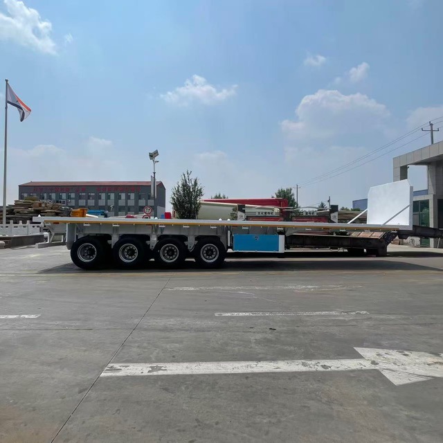 Export to Africa Heavy-Duty Container Flatbed Semi-Trailer Skeleton Trailer 40Tf20Tf Flatbed Transport Trailer