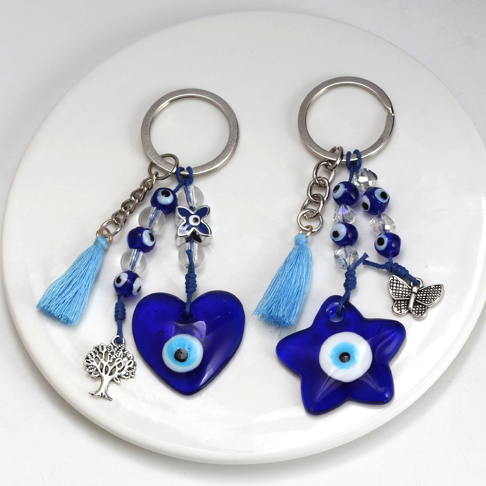 27g Weight Bag Pendant, Keychain Classification 1 Piece Quantity Casual, Daily Occasion Glass Material Devil's Eye Pattern Unisex Gender Retro Style Retro Devil's Eye Glass Unisex Bag Pendant Keychain 7