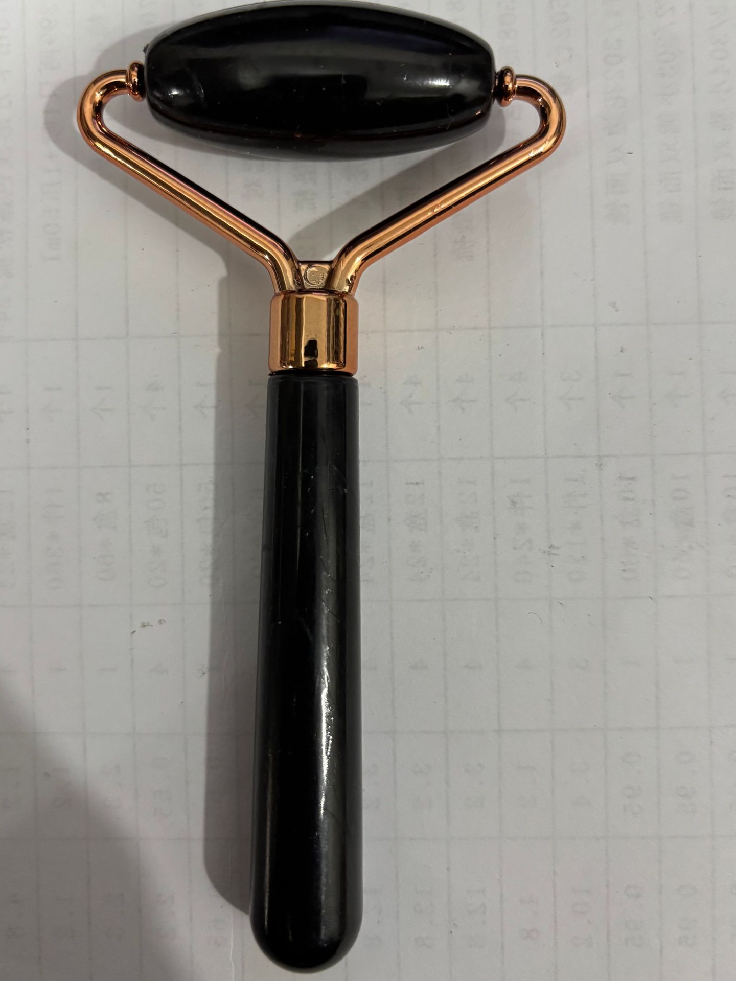 masajeador de rodillos de cristal de polvo en forma de corazón, masajeador de rodillos de doble cabeza, placa de belleza facial de cristal rosa