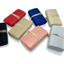 皮革闪暗纹晚礼服宴会斜跨单肩手拿包 女性手拿斜挎单肩宴会包