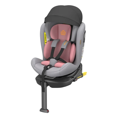 Child Safety Seat for Car, Car child safety seat - 554560cm-gray-red-adac-test-seat-ventilation-buckle-alarm-ambient-light-sunshade-canopy-i-size40-150cm-full-level-certification-support