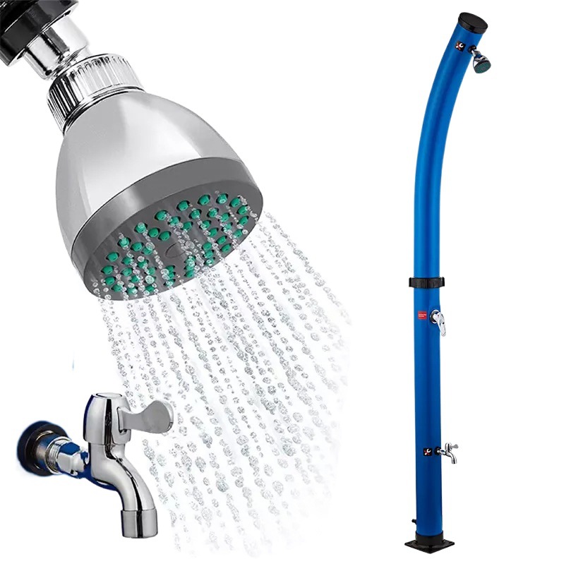 Columna de ducha solar al aire libre codo 20L Villa ducha de jardín ABS360 grado cromado grifo de pulverización