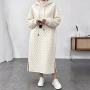 宽松秋冬肌理连帽连衣裙
