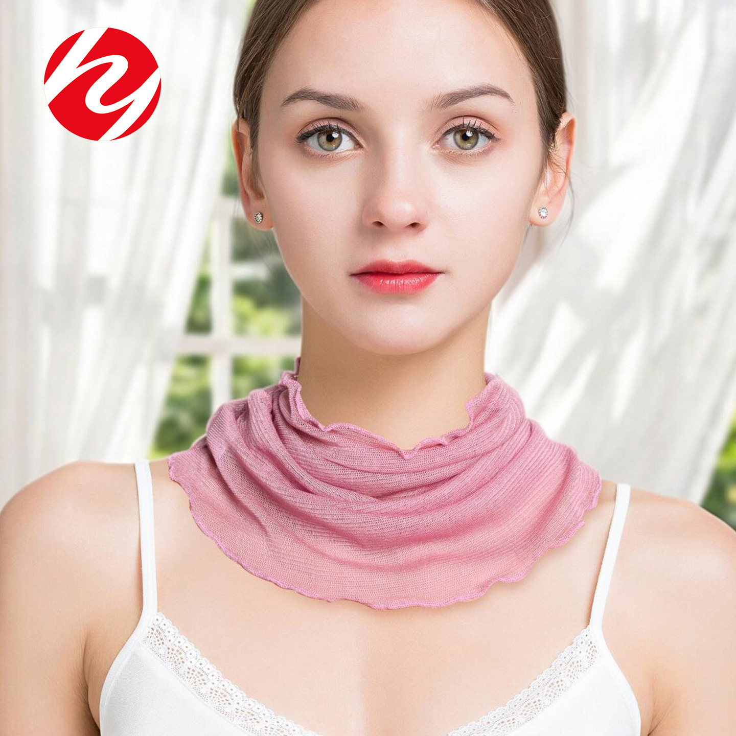 Summer solid color silk scarf