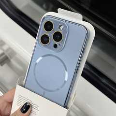 iPhone17電気メッキAG細線磁気吸着携帯電話ケース、Apple 16promaxクリスタルレンズフィルム保護カバーに適用