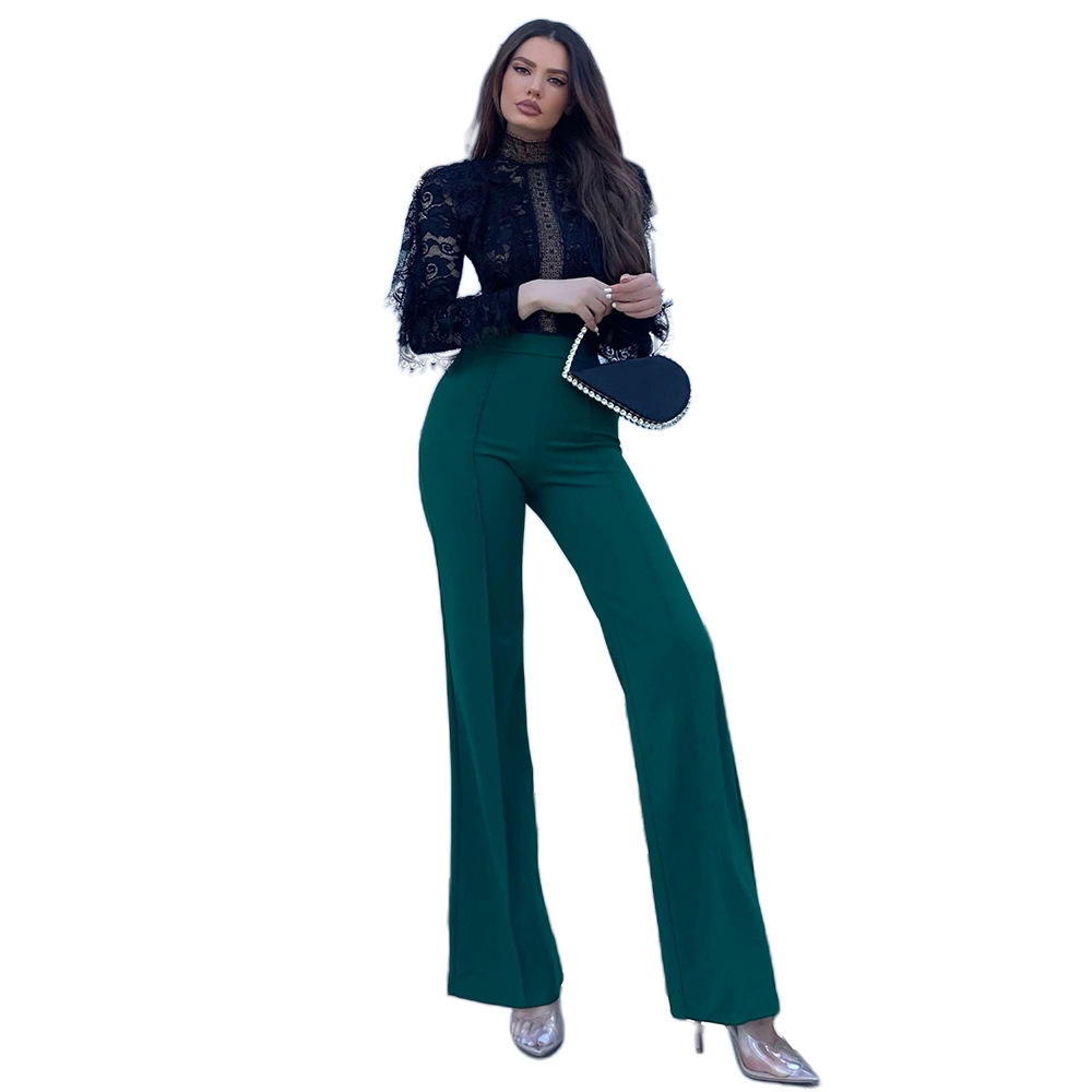 Women's Daily Casual Solid Color Full Length Patchwork Casual Pants display picture 2