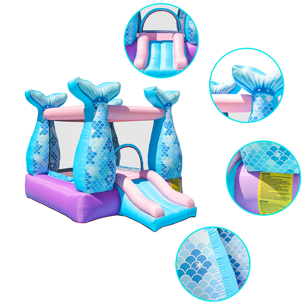 Trampolín infantil para el hogar, tobogán pequeño, trampolín inflable, castillo infantil para el hogar, juguetes para juegos infantiles en interiores y exteriores