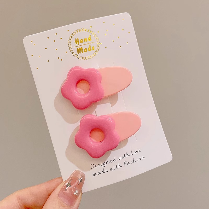 La nueva horquilla de dopamina rosa, la horquilla de flequillo lateral de alta calidad, los accesorios para el cabello de principios de primavera dulces y lindos, la pinza lateral de todo fósforo