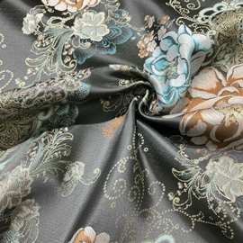 国风浮雕色织提花织锦旗袍料汉服唐装面料织金妆花马面裙大提花