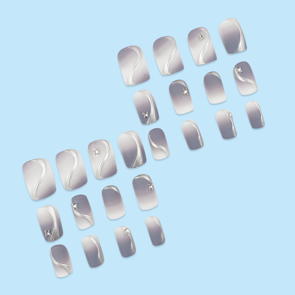 Brilliant Pearl Piel de uñas postizas en relieve Troncos de moda Parche de uñas de uñas de diamantes dorados tridimensionales 3D image 5