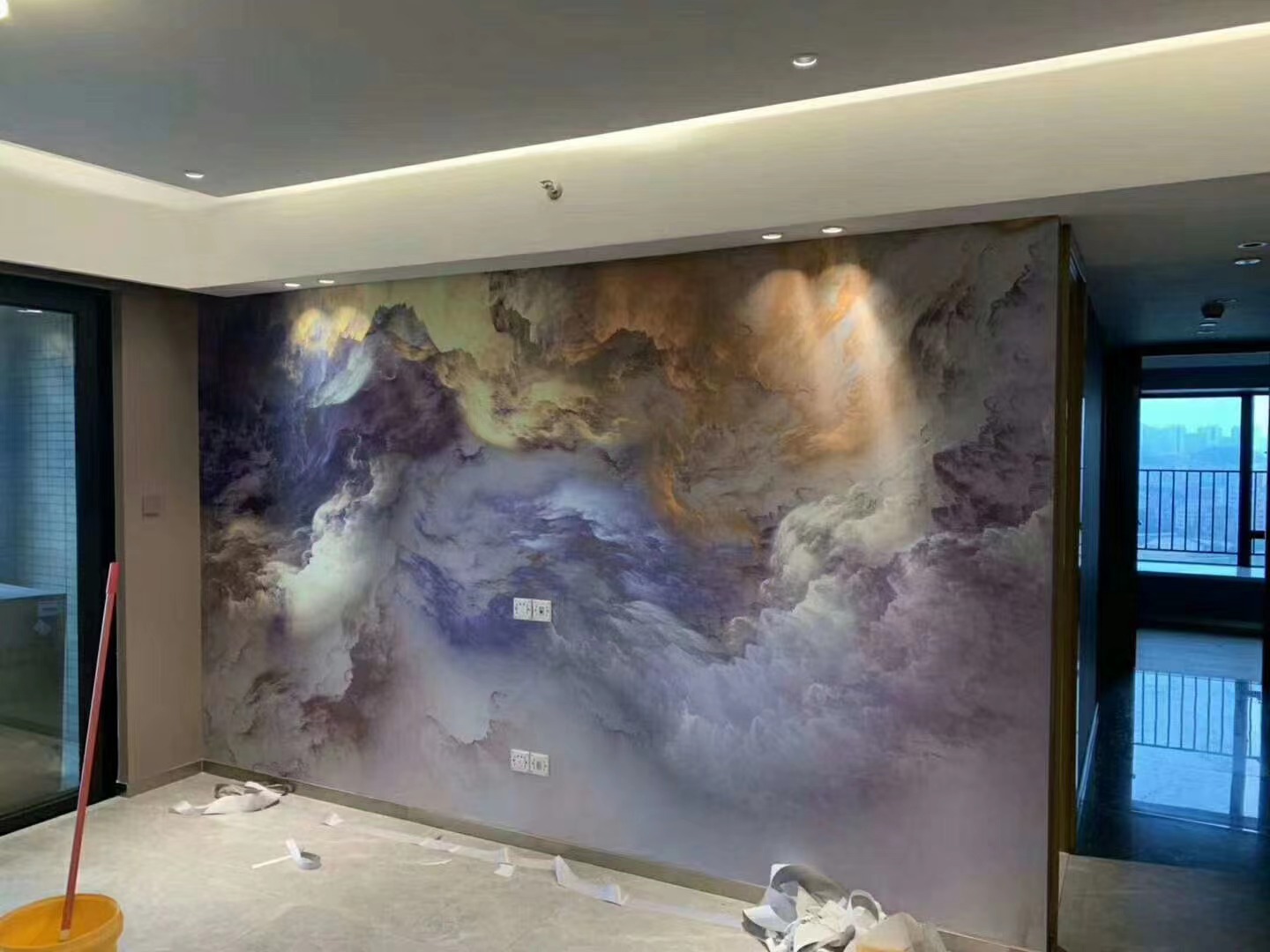 现代简约背景墙彩