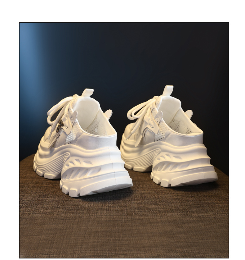 Giày sneaker nữ đế dày tăng chiều cao phong cách Hàn Quốc mùa hè 2026 — màu sắc, màu trắng chi tiết 20