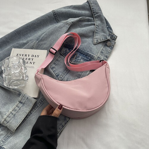 Women's Nylon Crossbody Bag 2024 New Fashion Round Box Bag Lightweight Sporty Small Shoulder Bag Underarm Bag BAGS