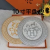 Golden Gray Mosaic 10" Plate X2