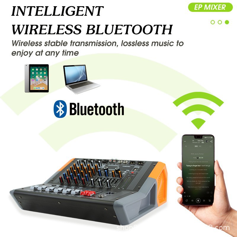 Mezclador profesional transfronterizo amplificador integrado 99 tipos de efectos DSP USB Bluetooth reverberación
