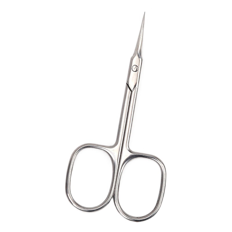 Tijeras para cutículas de acero inoxidable de primera generación con borde curvo y cuchillas de 4 lados para un corte fácil, ideales para decoración de uñas y manicura.