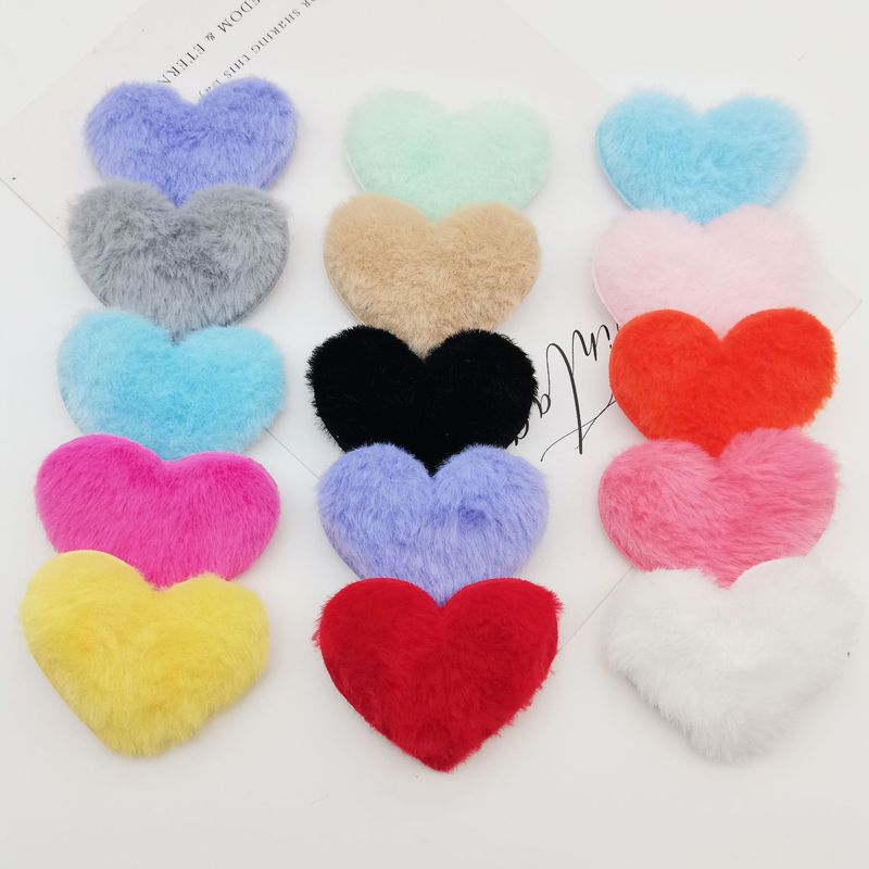 甘いソリッドカラーのラブハートジュエリーアクセサリー diy ハート型ぬいぐるみヘアピンアクセサリー帽子衣類アクセサリー卸売|undefined
