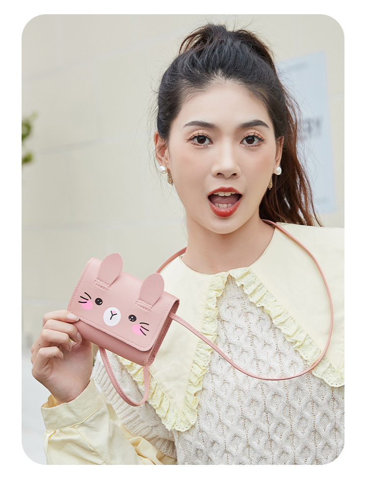 Magnetic Buckle Closure Type Women's Mini Pu Leather Cartoon Cute Magnetic Buckle Coin Purse