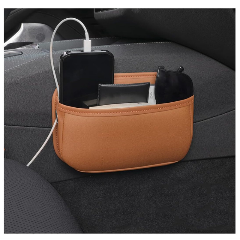 Cross-Border Leather Car Door Console Mobile Phone Key Sunglasses Storage Bag Car Side Storage Bag