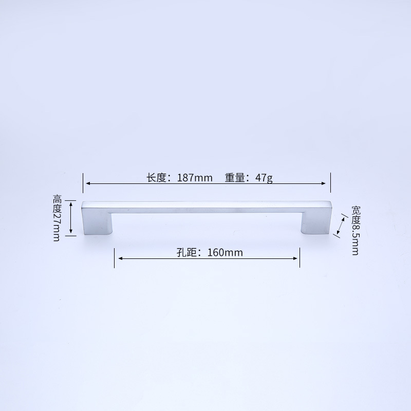 Ручка мебельная Yuhui YH-3003 160мм брашированный никель