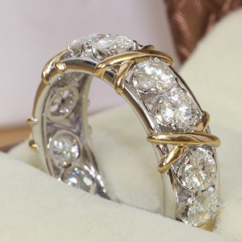 Shiny Geometric Zircon Alloy Wholesale Rings display picture 2