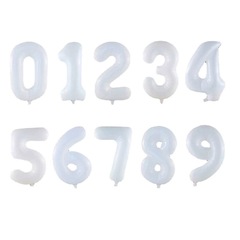 American Version 32-inch White Middle Number Aluminum Foil Balloon Birthday Party Decor Balloon Toy Balloon Wholesale Balloon
