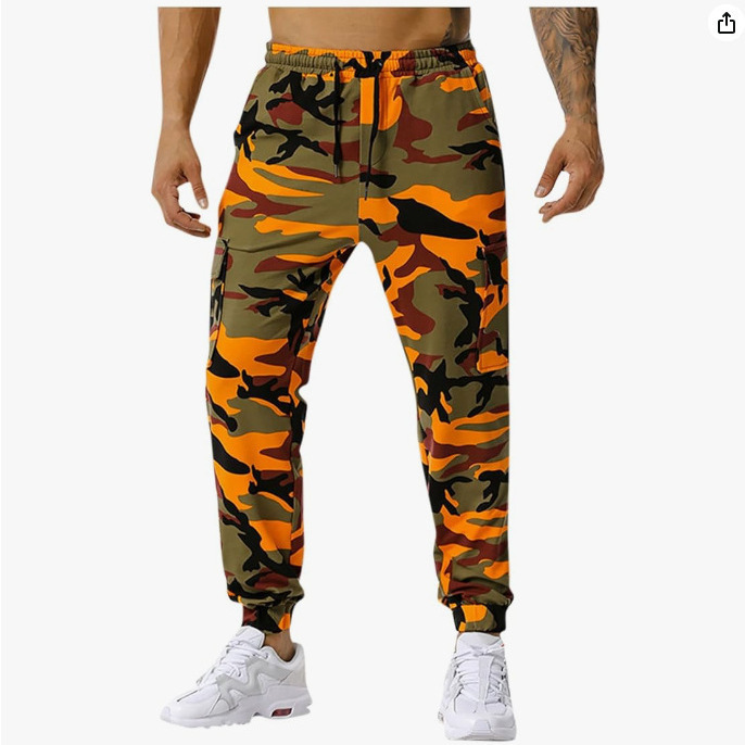 2024 New Arrival Men's Stitching Camouflage Jogging Pants Outdoor Sports Pants Football Training Pants Fitness Pants Trousers