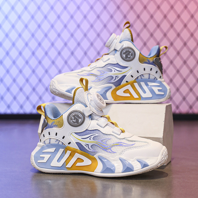 Calzado de baloncesto para niños Calzado deportivo para niños y niñas 2025 verano nuevo estilo malla transpirable zapatos de entrenamiento ligeros por lotes