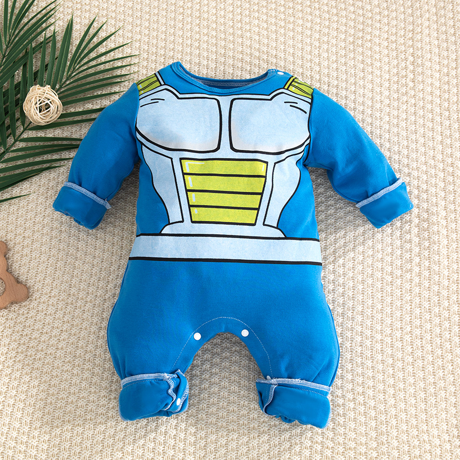 Vestido de una pieza de bebé de anime de primavera y otoño, un tipo de mameluco de manga larga de algodón puro, ropa de recién nacido, vestido de gatear para bebés, vestido de un año